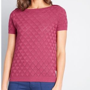 ModCloth Triangle-knit Short Sleeve Sweater, 3X